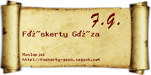 Fáskerty Géza névjegykártya