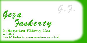 geza faskerty business card